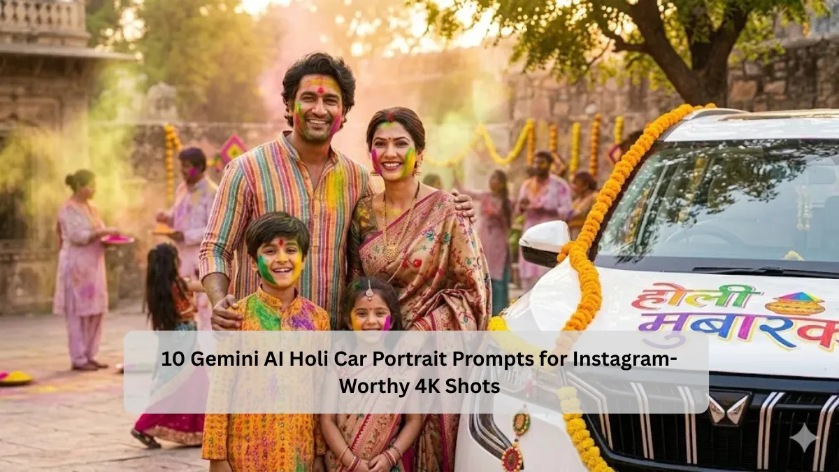 10 Gemini AI Holi Car Portrait Prompts for Instagram-Worthy 4K Shots