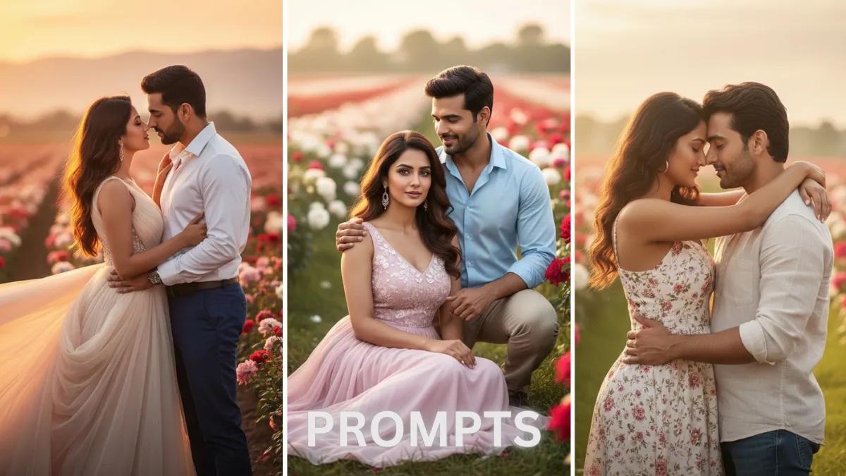 10 Google Gemini AI Photo Editing Prompts for Couples to Create Stunning Rose Garden Cinematic Masterpieces in Seconds