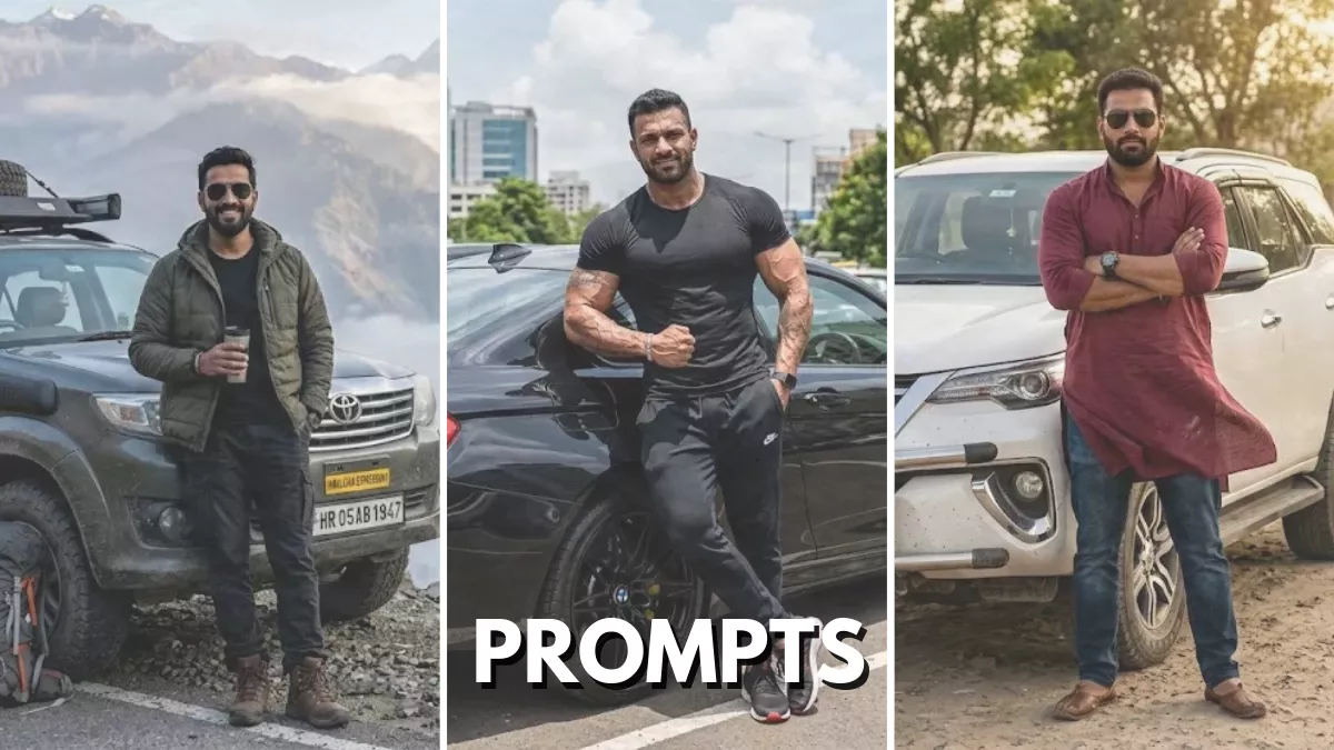 10 Gemini AI Photo Editor Prompts Copy Paste For Men with Cars