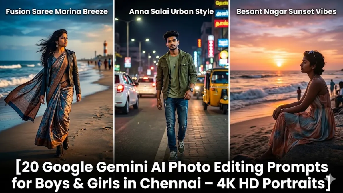 20 Google Gemini AI Photo Editing Prompts for Boys & Girls in Chennai – 4K HD Portraits