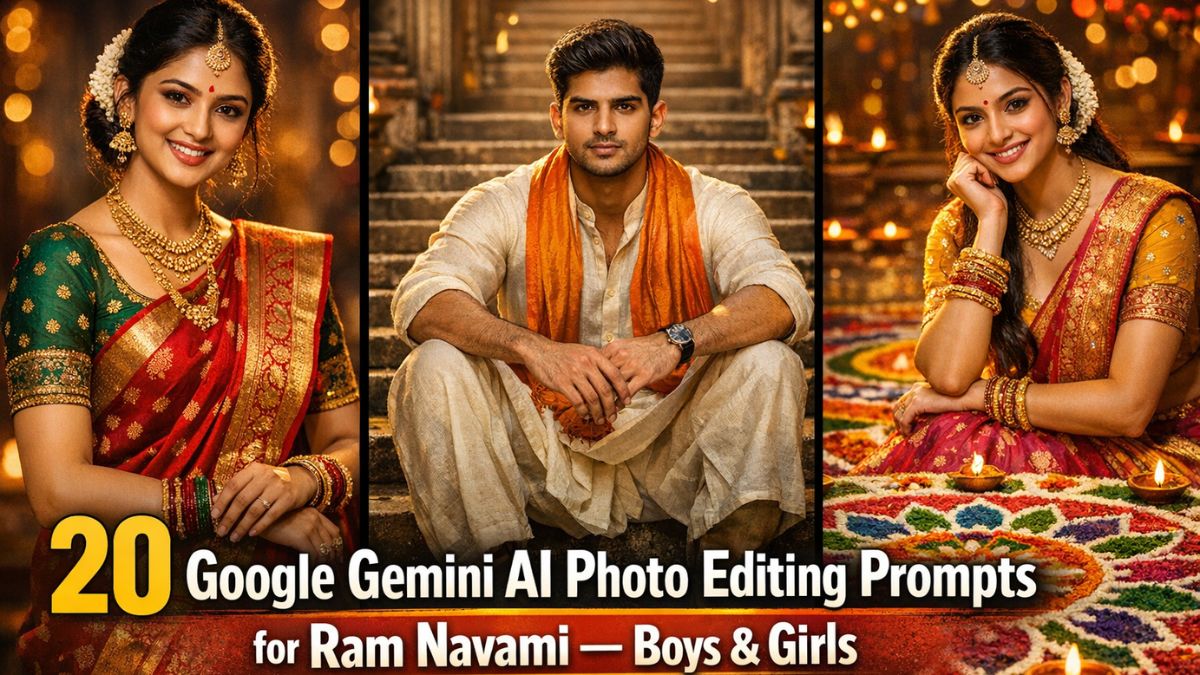 20 Google Gemini AI Photo Editing Prompts for Ram Navami – Boys & Girls 4K HD Portraits