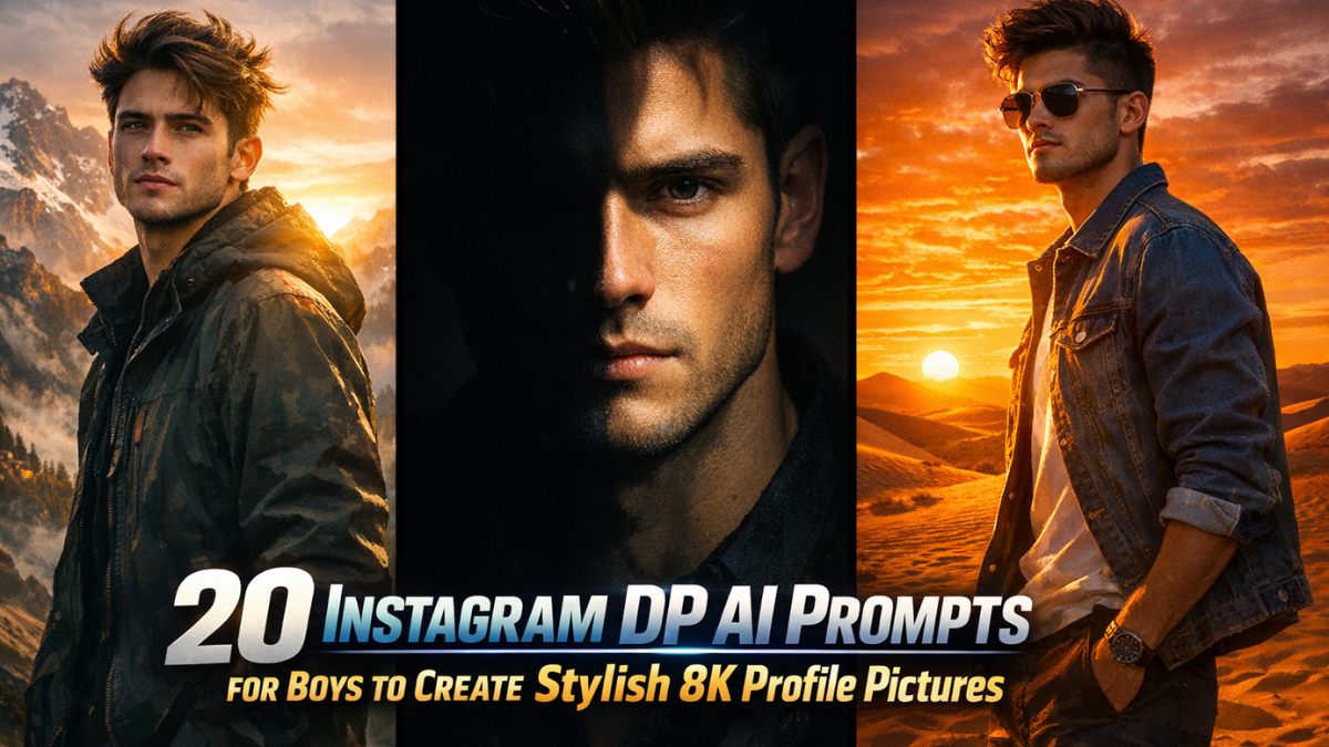 20 Instagram DP AI Prompts for Boys to Create Stylish 8K Profile Pictures