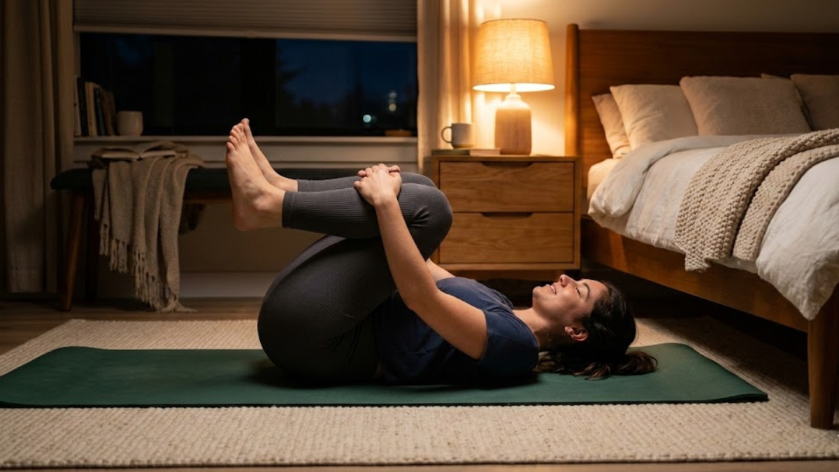 5-Minute Bedtime Yoga to Unlock Tight Hips and Relax Your Body for Deeper Night Sleep