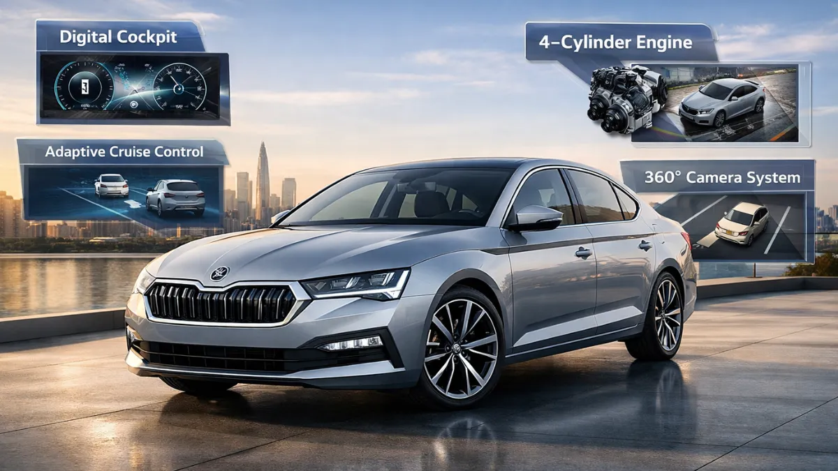 Skoda Superb 2026 Advance Tech Features Sedan Comes with 4 Cylinder Engine, Look is Stylish