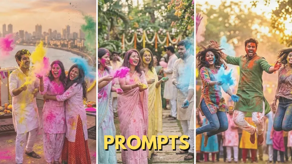 Top 10 Friends Group Holi Scene Prompts in 8K
