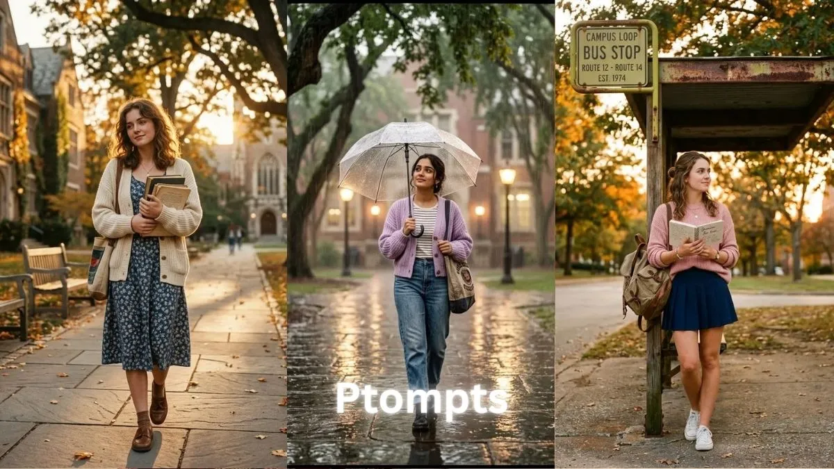 10+ Retro Style Prompt for Gemini Girl with 90s College Romance Aesthetic