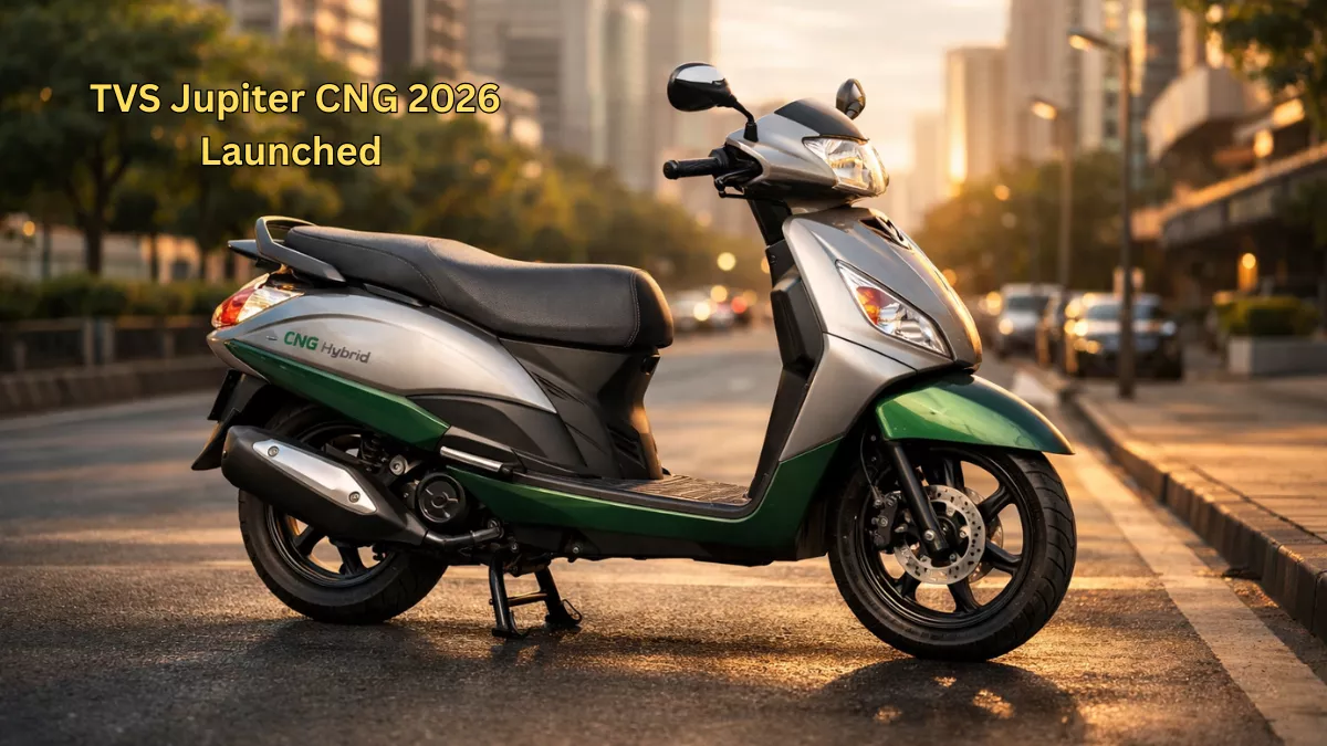 TVS Jupiter CNG 2026 Launched – 82km/kg Mileage, Dual-Fuel Tech & Price ₹51,499
